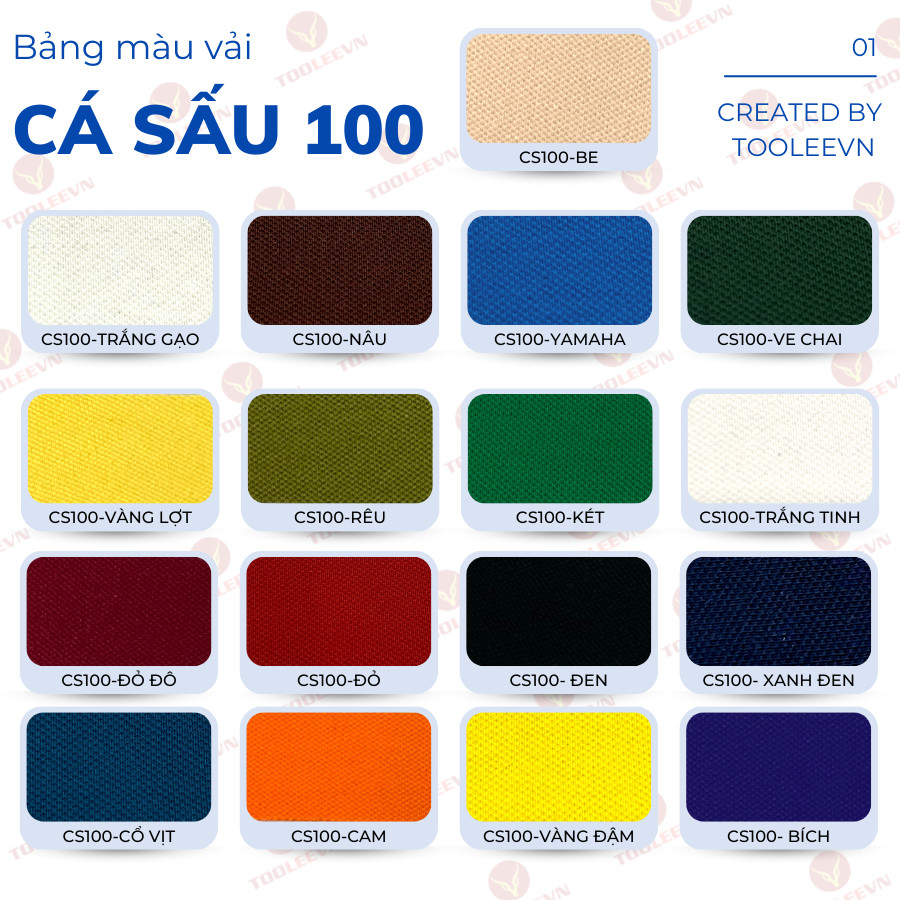 Bảng màu vải cá sấu 100