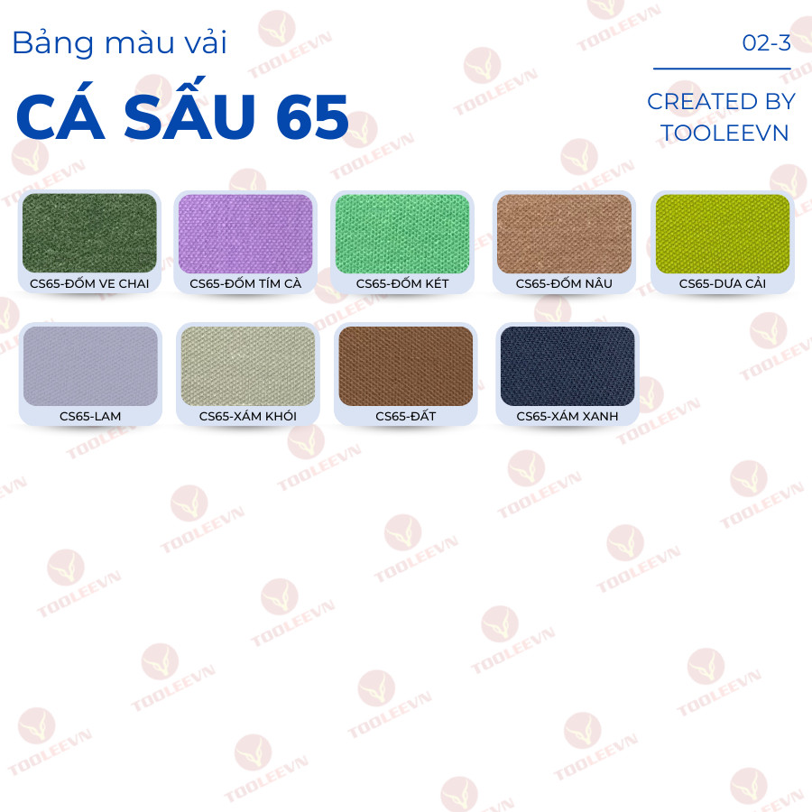 Bảng màu vải cá sấu 65